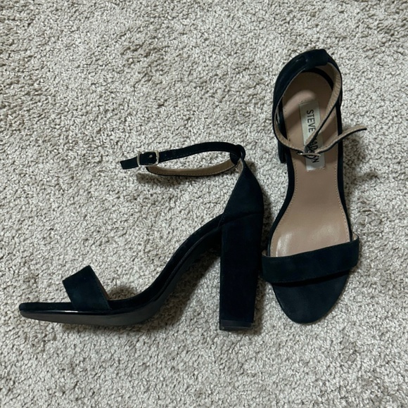Steve Madden Black Suede Heels - Picture 2 of 4